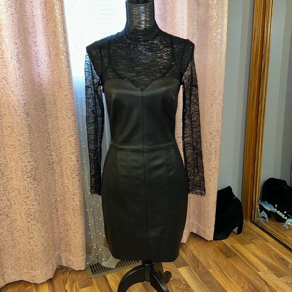 Zara Faux leather and Lace Dress - Picture 1 of 8
